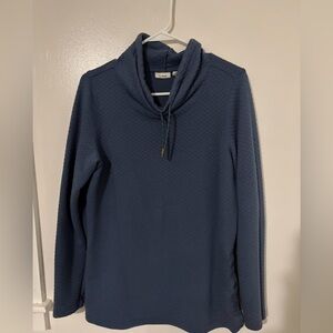 L.L. Bean Slate Blue Cowl Neck Top
